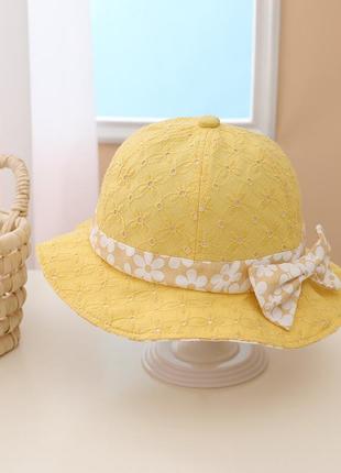 13-44 дитяча панама з бантиком капелюх детская панамка шляпа1 фото