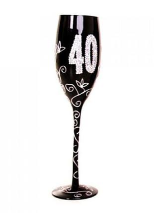 Келих для шампанського "40", чорний1 фото
