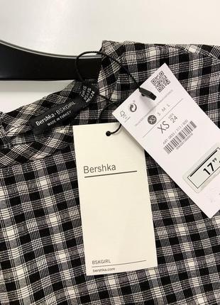 Якісний топ блуза в клітку bershka girl3 фото