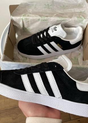 Кроссовки adidas gazelle black/white7 фото