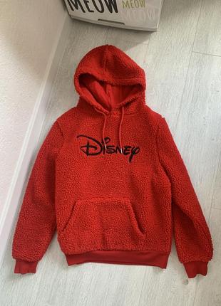 Женская кофта худи тедди ярко красная disney s-m-l3 фото