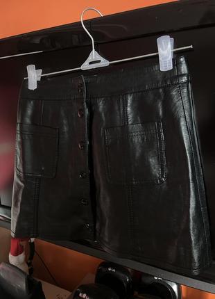 Кожаная мини юбка h&amp;m5 фото