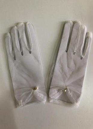 7-50 фатинові рукавички з перлинами фатиновые перчатки с жемчугом5 фото