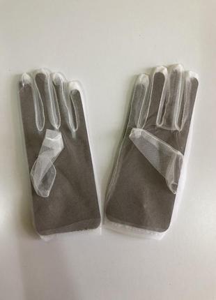 7-50 фатинові рукавички з перлинами фатиновые перчатки с жемчугом6 фото