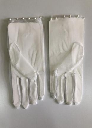 7-65 фатинові рукавички з перлинами фатиновые перчатки с жемчугом6 фото