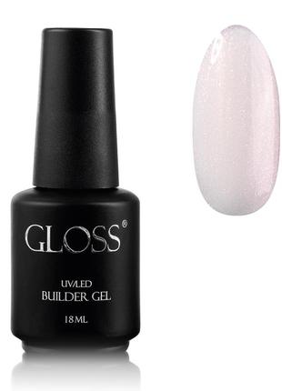 Однофазний гель з пензлем builder gel gloss pink shine, 18 мл1 фото