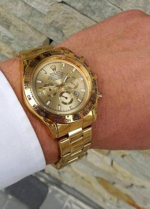 Золотые унисекс наручные часы rolex / ролекс2 фото