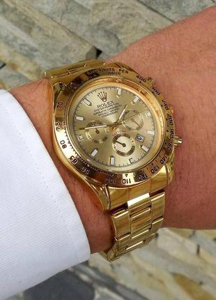 Золотий унісекс наручний годинник rolex / ролекс6 фото