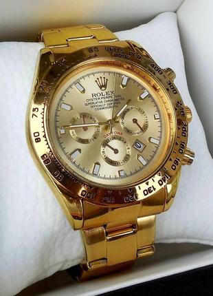 Золотий унісекс наручний годинник rolex / ролекс5 фото