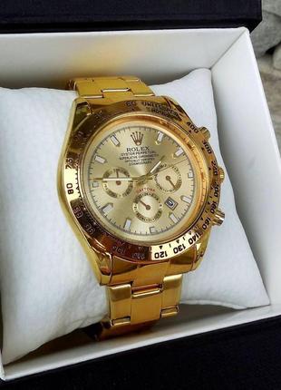 Золотий унісекс наручний годинник rolex / ролекс1 фото