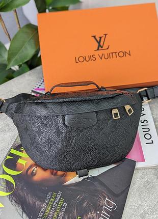 Жіноча бананка луї віттон louis vuitton чорна, поясна бананка