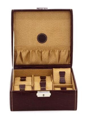 Скринька для зберігання годинника friedrich lederwaren bond 6, коричнева крокодил1 фото