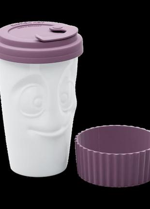 Чашка з кришкою tassen "смакота", (400 мл), порцеляна, фіолетовий3 фото