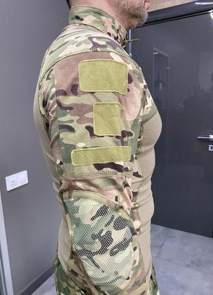 Армейская кофта убакс, мультикам, размер l, прорезиненная зона локтей, yakeda combat g3, тактическая рубашка7 фото