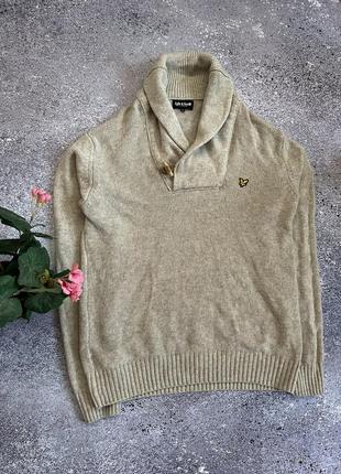 Вовняний светр кофта з комірцем чоловічий lyle scott (оригінал)