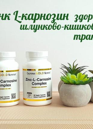 Цинк l-карнозин california gold nutrition zinc l-carnosine complex 90 вегетаріанських капсул
