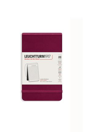 Репортерский блокнот leuchtturm1917 карманный, бордовый, чистые листы (364403)