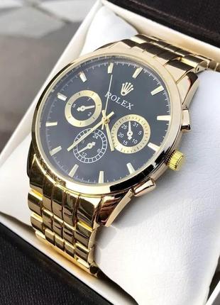 Чоловічі золоті кварцові годинники rolex daytona / ролекс