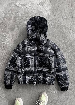 Куртка пуховик з принтами6 фото