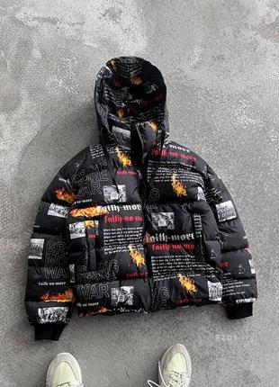 Куртка пуховик з принтами4 фото