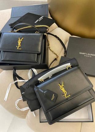 Сумка yves saint laurent sunset big chain black/silver
