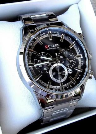 Серебряные мужские наручные часы curren / курен3 фото