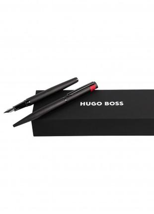 Набір hugo boss diamond black (кулькова ручка та перова ручка)