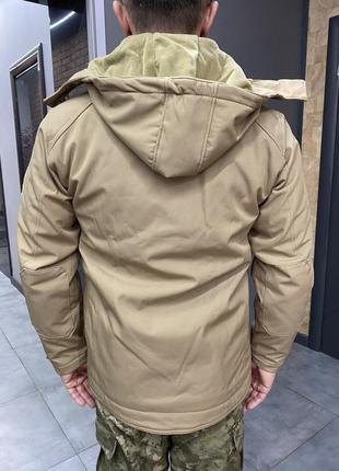 Куртка чоловіча зимова wolftrap, softshell, колір бежевий, розмір l, зимова чоловіча куртка софтшелл2 фото