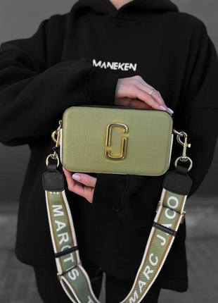 Жіноча сумочка marc jacobs mj logo olive/gold