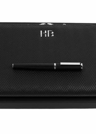 Набір hugo boss (ручка-ролер та папка для конференцій а5) hsi1065b+htm106a
