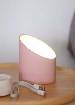 Будильник-лампа "the edge light" з регулюванням яскравості, рожевий2 фото