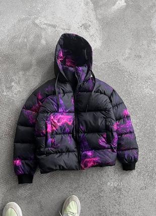 Куртка пуховик з принтами