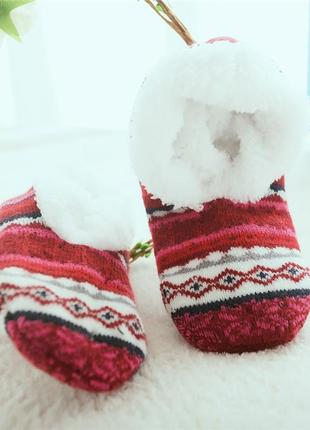 1-8/1 теплі тапочки-шкарпетки зі стоперами новорічні антисколь...