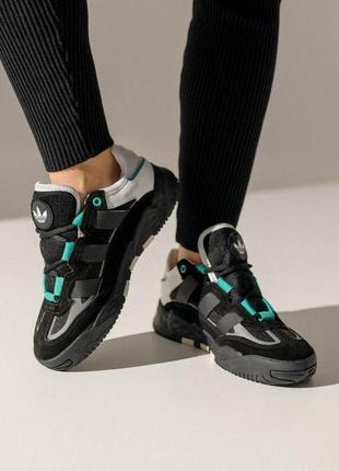 Жіночі кросівки adidas originals niteball new black green9 фото