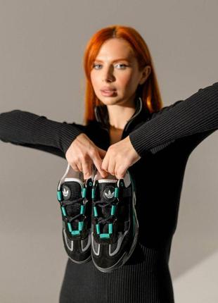 Жіночі кросівки adidas originals niteball new black green6 фото