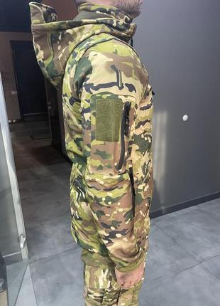 Куртка тактична squad, softshell, мультикам, розмір m, тепла куртка флісова для військових софтшелл7 фото