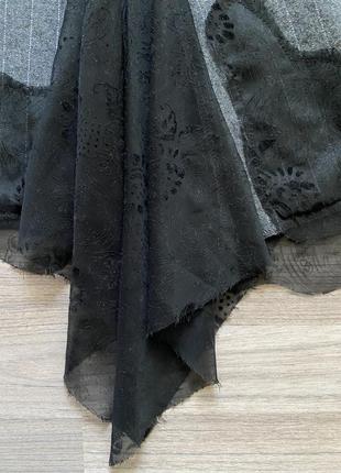 Винтажная асимметричная бандажная юбка с ремешками и кружевом в стиле печворк patchwork7 фото