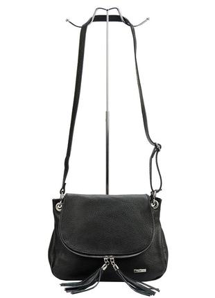 Жіноча шкіряна сумка miamore 01-028 dollaro чорний -4 фото