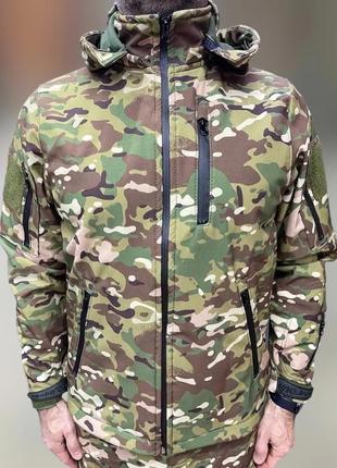 Куртка тактическая special, softshell, мультикам, размер m, демисезонная флисовая куртка для военных софтшелл