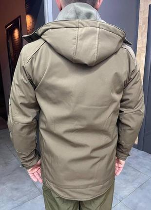 Куртка тактична wolftrap, softshell, колір олива, розмір xl, зимова флісова куртка для військових2 фото