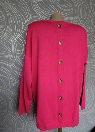Новый нарядный  розовый  джемпер, по спинке пуговицы1 фото