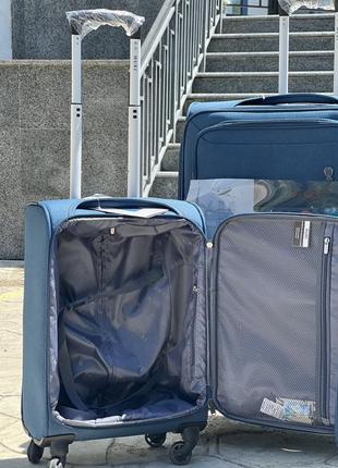 3 шт облегченный комплект чемоданов дорожный тканевый на колесах  с подшипником7 фото