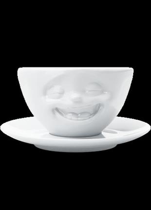 Чашка з блюдцем для кави tassen "сміхотерапія", (200 мл), порцеляна1 фото