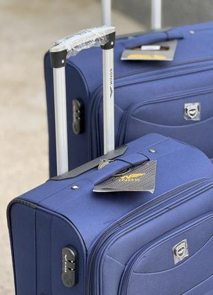 Средний чемодан дорожный тканевый m польша на колесах wings с подшипником5 фото