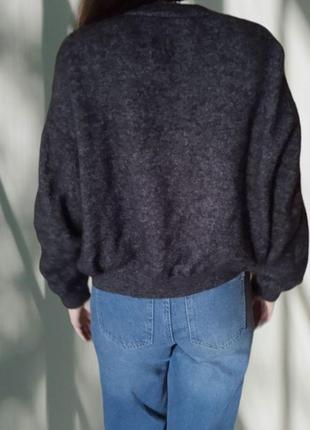 Классный кардиган с ворсом оверсайз мохер шерсть/ кофта свитер меланжевый5 фото