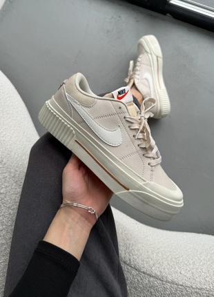 Кроссовки nike court legacy beige10 фото