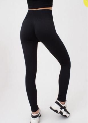 Леггинсы лосины спортивные в рубчик пуш ап leggings rib giulia3 фото