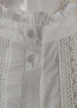 Белая кружевная блуза mango2 фото