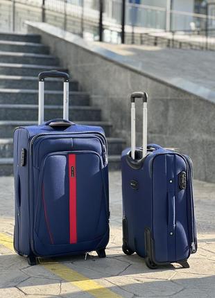 Средний чемодан дорожный тканевый m польша на колесах wings с подшипником2 фото