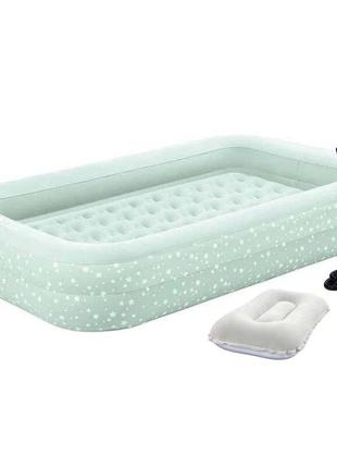 Дитяче надувне ліжко intex 66810-2, 107 х 168 х 25 см, (71 х 132 х 10 см) з ручним насосом та подушкою.1 фото